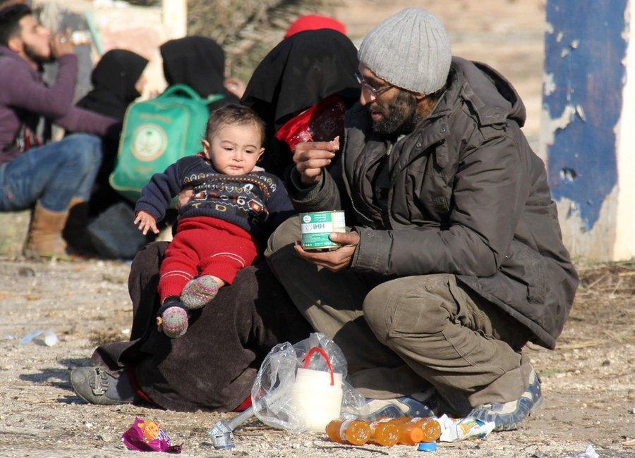 Evacuees from Aleppo