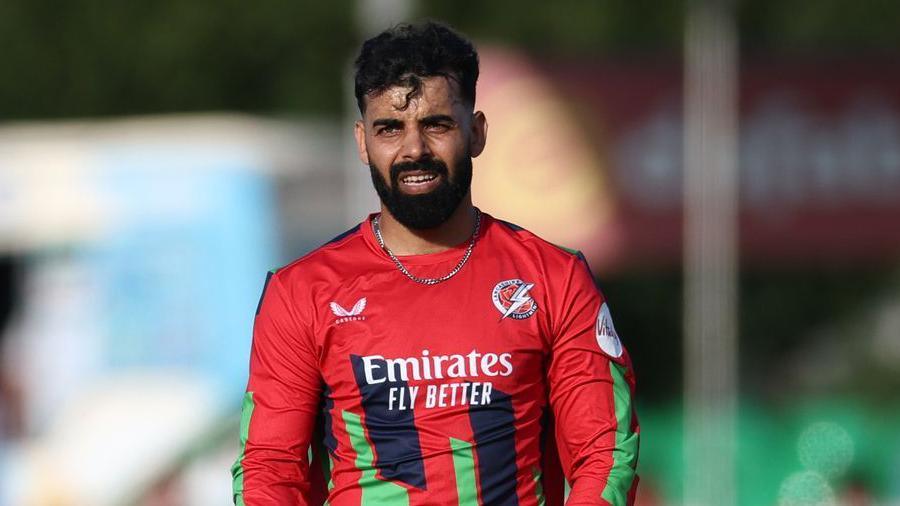 Shadab Khan in the field during Lancashire's T20 match away to Leicestershire