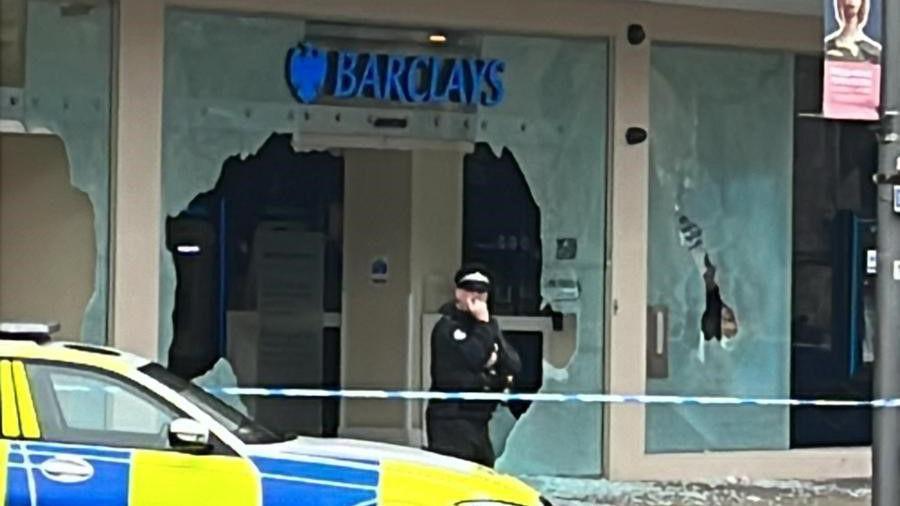 Vandalised bank 