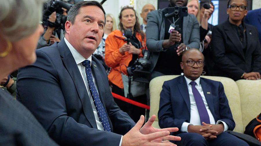 South Africa Agriculture Minister John Steenhuisen speaks during a meeting between US President Donald Trump and South African President Cyril Ramaphosa