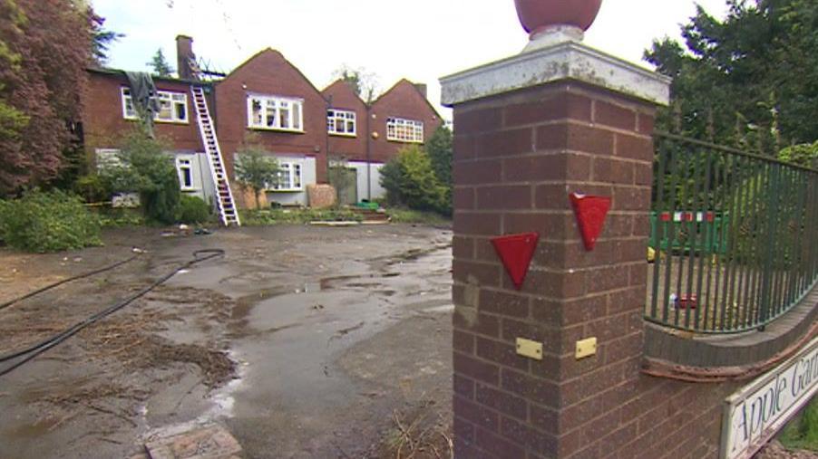 Former care home after the fire 