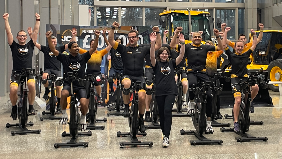 JCB staff on static cycles