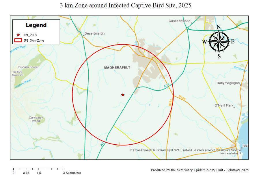 Map showing control zone outside Magherafelt