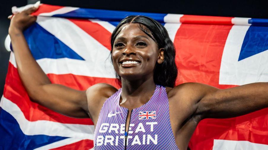 Daryll Neita celebrates after winning European 200m silver last year