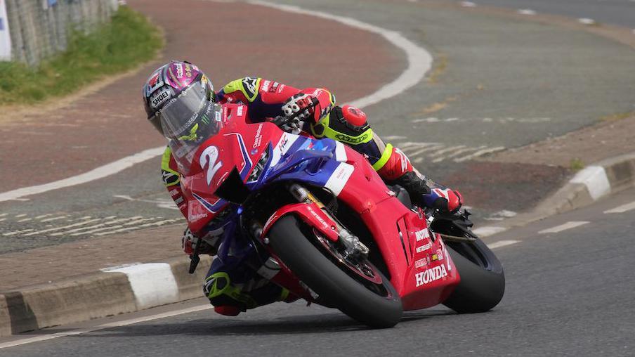 John McGuinness on board his Honda Fireblade Superstock machine
