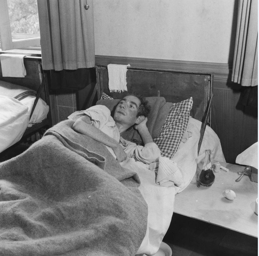 Belsen hospital - man in bed