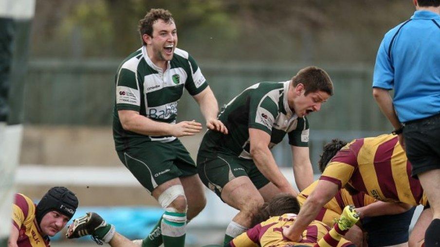 Guernsey celebrate a try