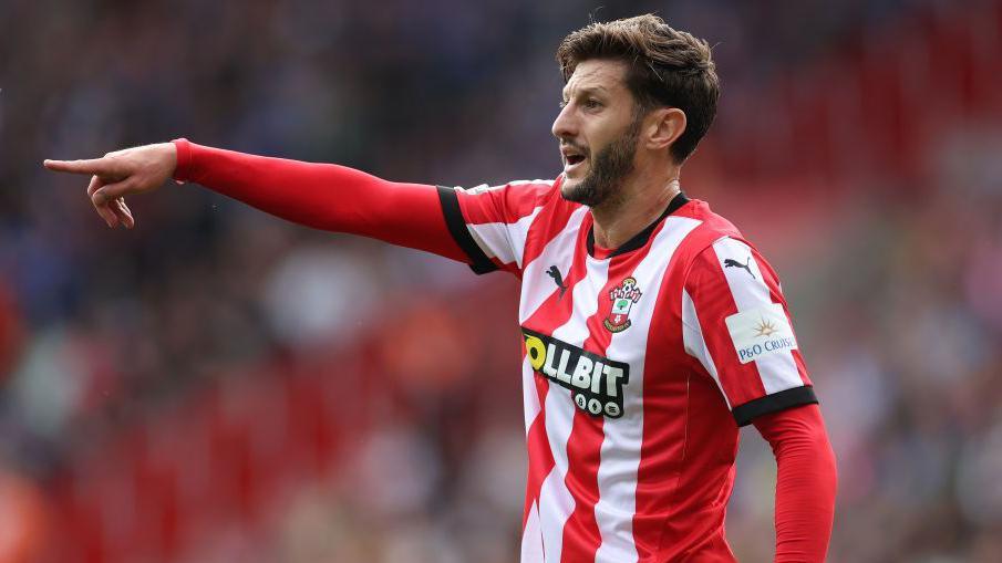 Adam Lallana playing for Southampton