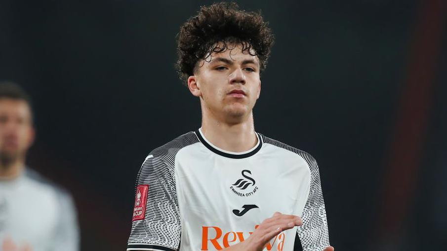 Filip Lissah in action for Swansea