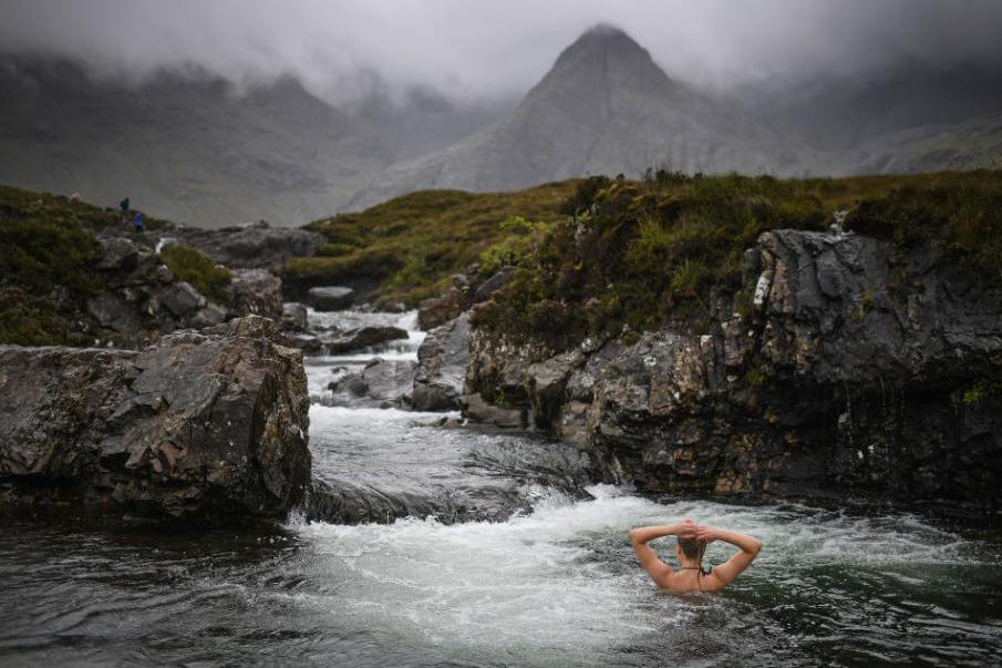 Swimmer at Fairy Pools