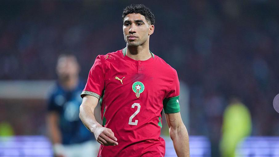 Achraf Hakimi in a Morocco kit
