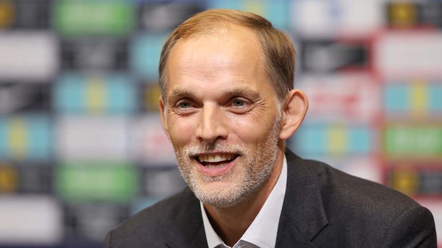 Thomas Tuchel during an England news conference in October