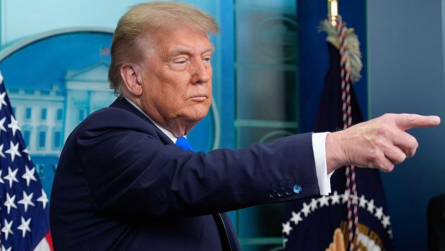 Image of Trump at the White House news conference