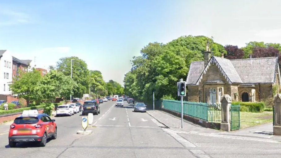 Cars pass a green light on Albert Road in Southport