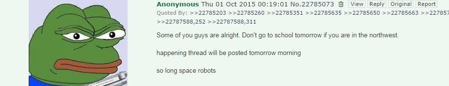 A post on the 4chan message board