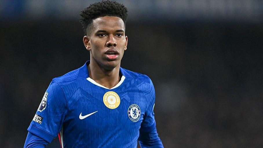 Close up image of Chelsea forward Estevao Willian