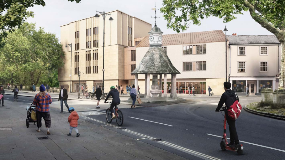 An artist's impression of how the new buildings will look on The Plain in Oxford.