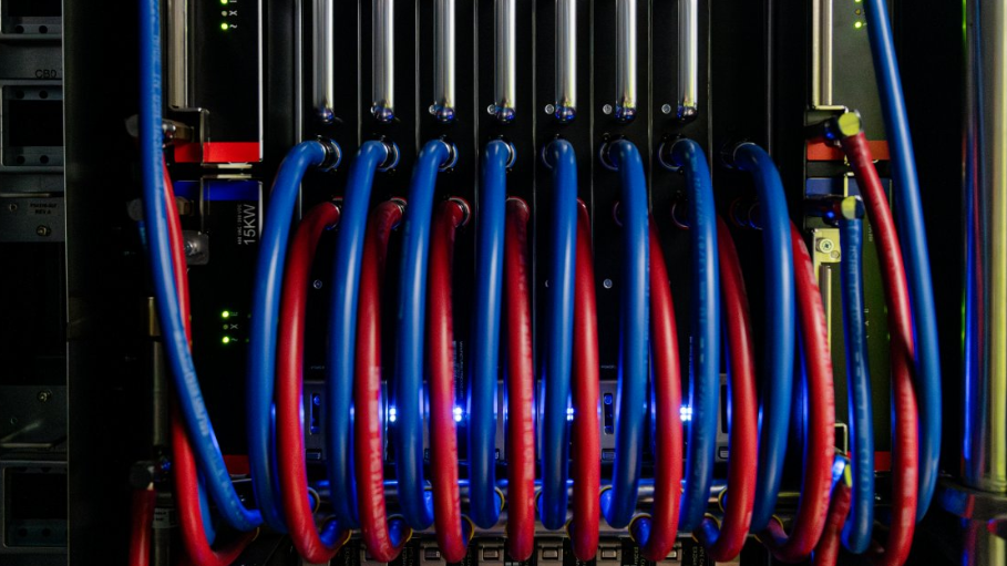A close image of the Isambard-AI computer at the University of Bristol