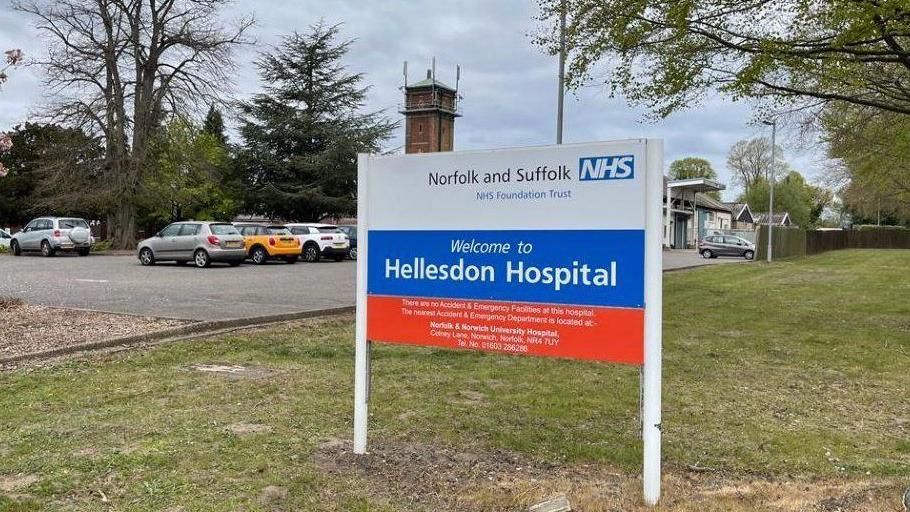 Hellesdon Hospital sign