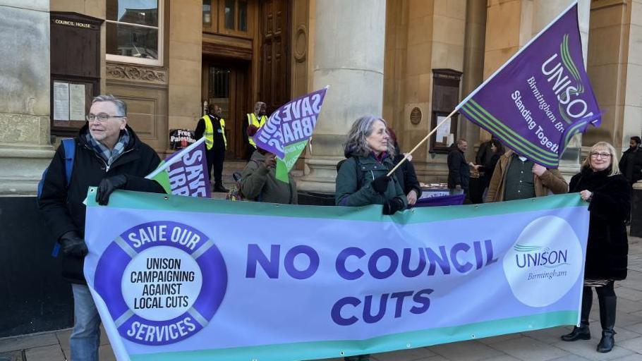 Unison protest outside Birmingham City Council