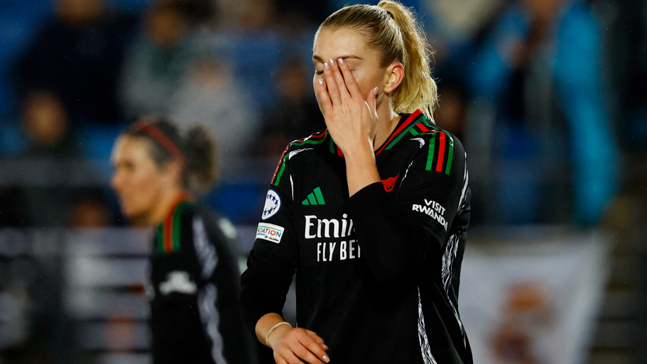 Alessia Russo reacts during Arsenal's Women's Champions League defeat to Real Madrid