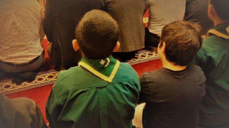 A scout in a mosque