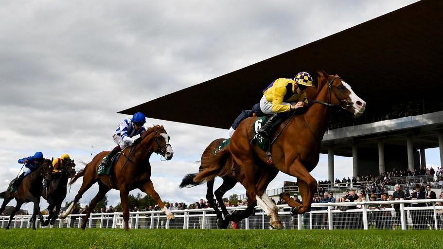 Scorthy Champ wins the National Stakes at the Curragh