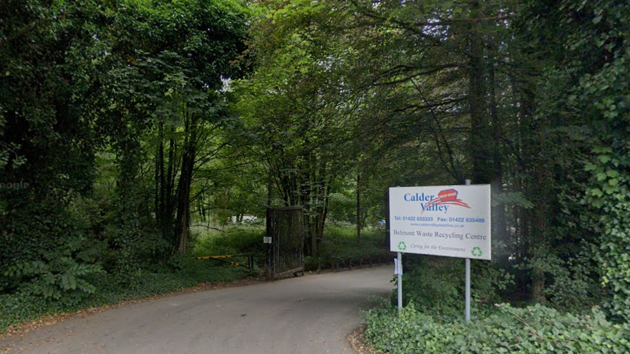 Calder Valley recycling centre entrance 