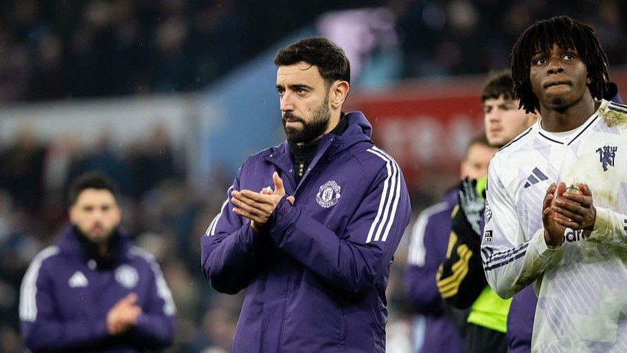 Manchester United skipper Bruno Fernandes (centre) is set to be one of seven senior players to miss the Boxing Day encounter with Newcastle at Old Trafford