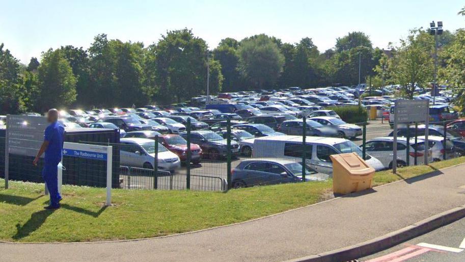 General view of one of the hospital car parks