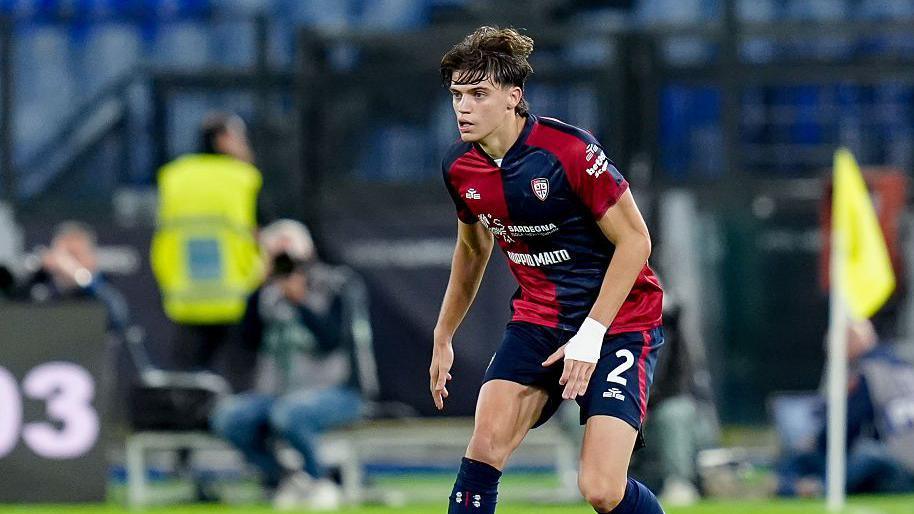 Marco Palestra of Cagliari in action