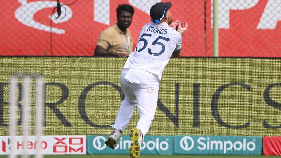 Ben Stokes takes a catch in Visakhapatnam