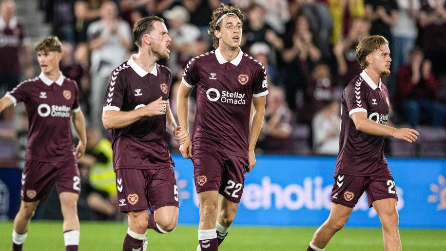 Tomas Magnusson put Hearts in front with a powerful strike