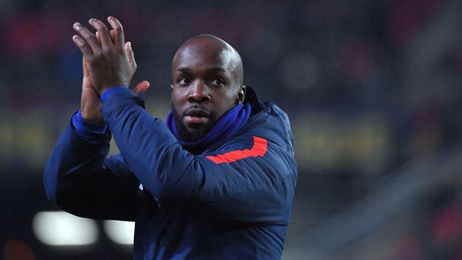 Lassana Diarra reacts after a French League Cup semi-final match between Paris St-Germain and Rennes in January 2018.