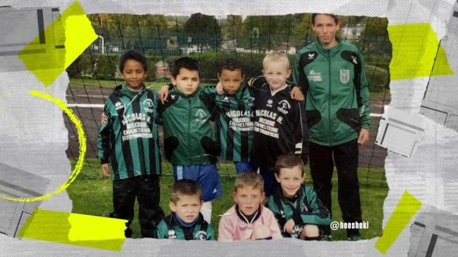 Hugo Ekitike's (centre middle) as a young child with club Cormontreuil in northern France