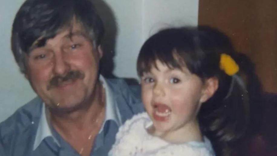 Actress Jennifer Metcalfe as a young child with her dad Colin 