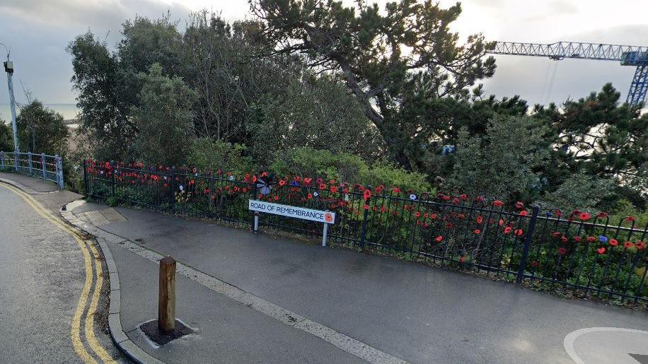 The top of the Road of Remembrance in Folkestone