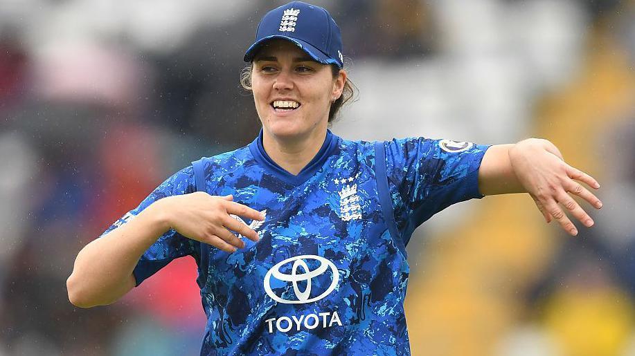 Nat Sciver-Brunt playing for England in a ODI against West Indies