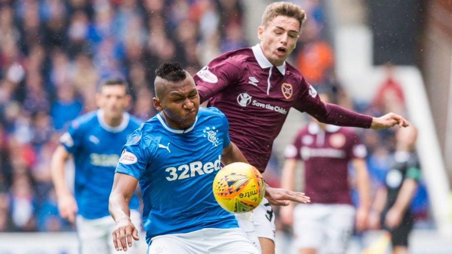 Alfredo Morelos and Jamie Brandon