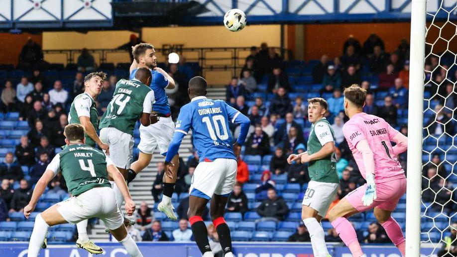 Nico Raskin scores against Hibs in the Premier Sports Cup