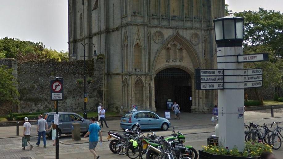 People walking in central Bury St Edmunds