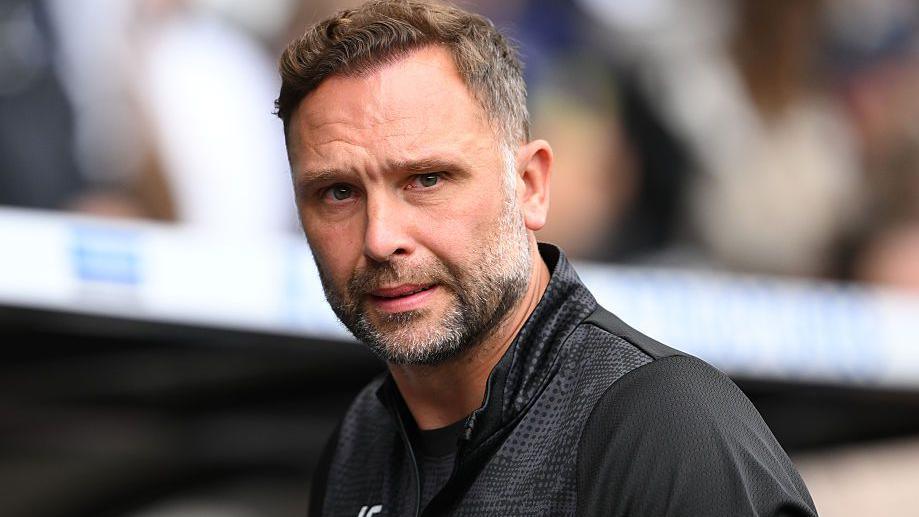 Derby County manager John Eustace looks on concerned during the Championship match against Coventry City earlier this season