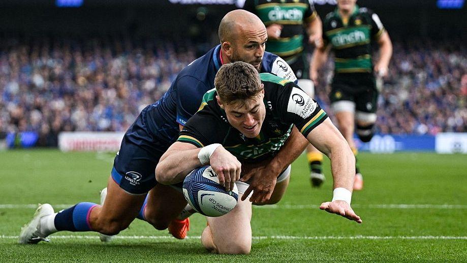 Northampton's Tommy Freeman scores a try against Leinster in their Champions Cup semi-final
