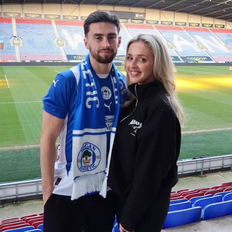 Owen pictured in a Wigan Athletic F.C. strip after another loan deal in 2025