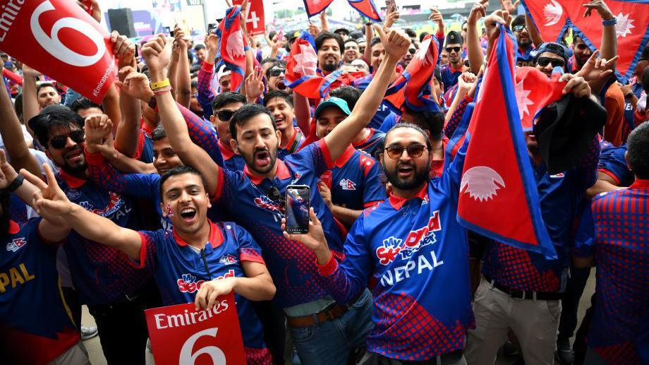 Nepal fans at their T20 World Cup match against the Netherlands in 2024