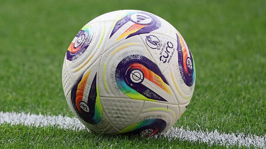 A football on a pitch