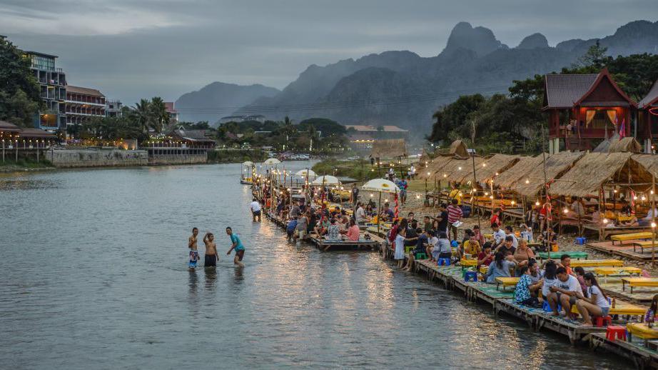 The view of Vang Vieng in December 2018