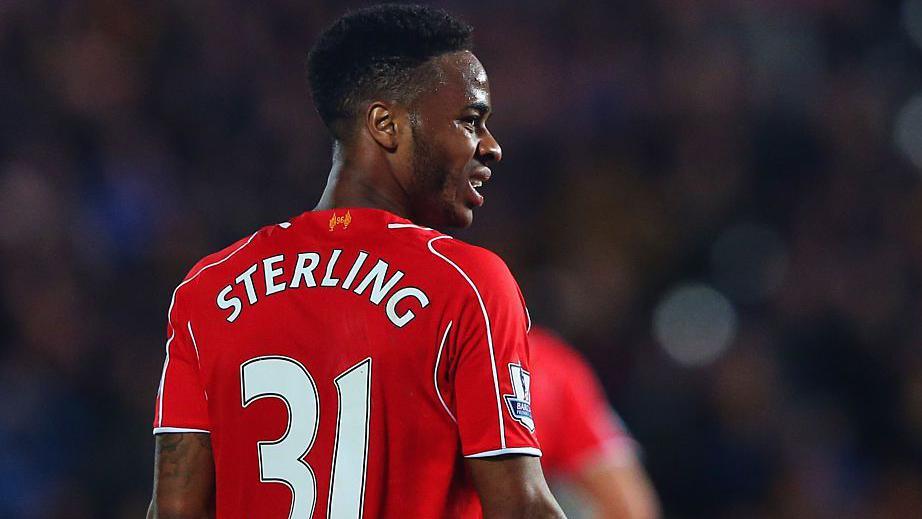 Raheem Sterling looks on during the Premier League match between Hull City and Liverpool