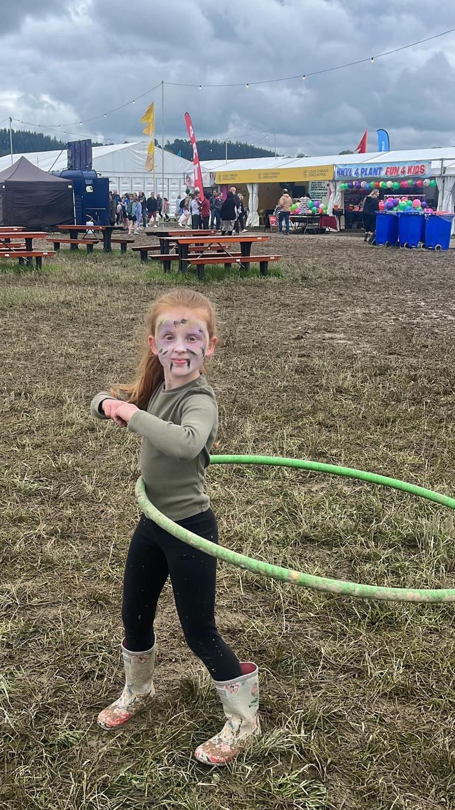 Alys using the hula-hoop