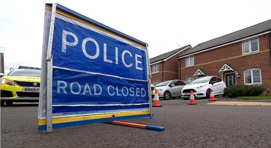 Police sign on Morewood Drive in Alfreton 